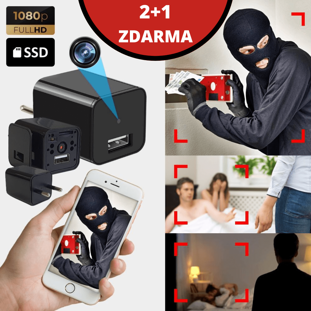 USB nabíječka se špionážní kamerou 2+1 ZDARMA