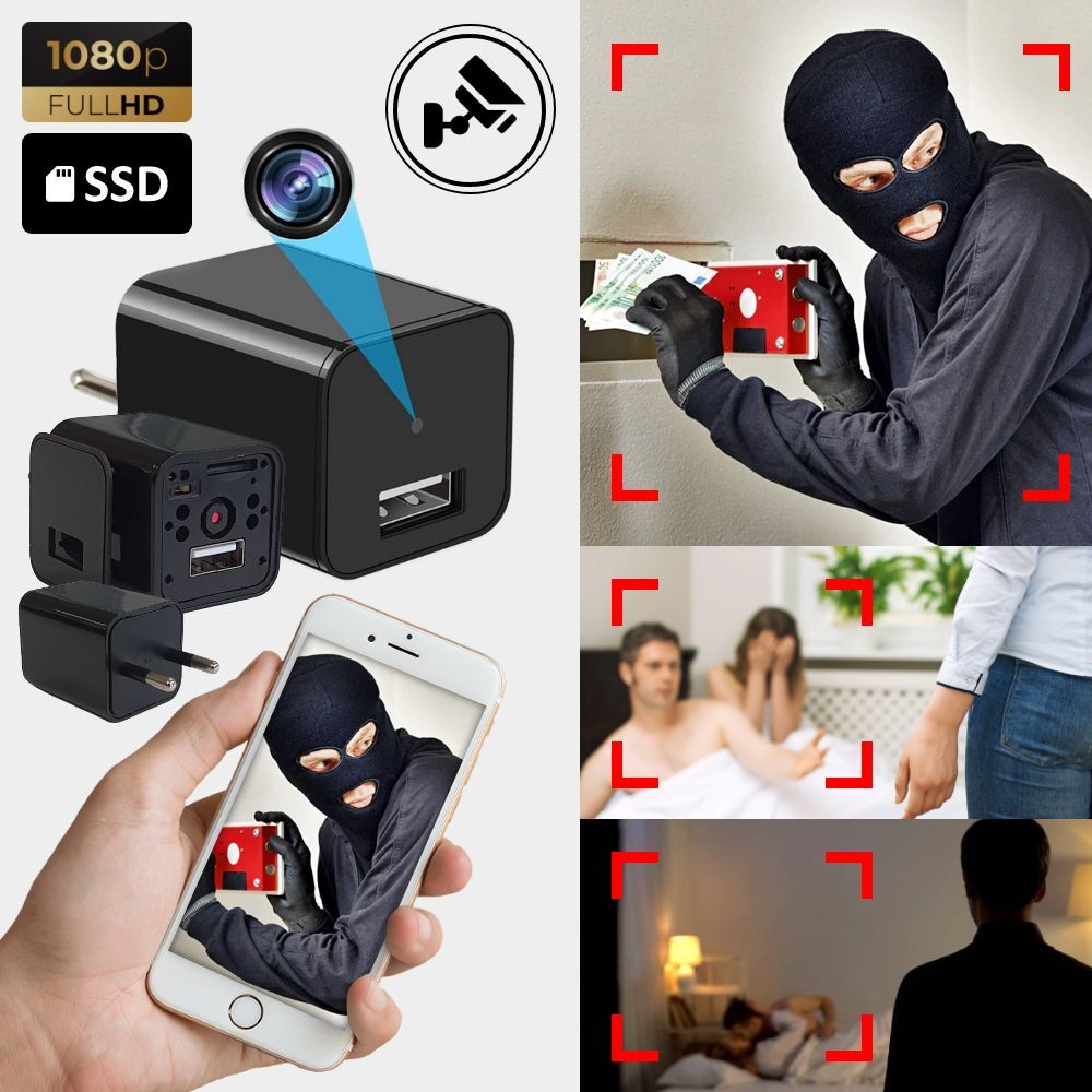 USB nabíječka se špionážní kamerou