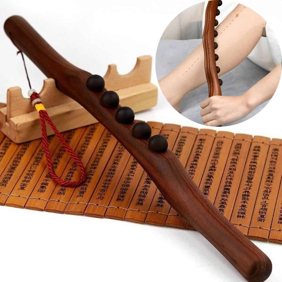 Dřevěná tyč na lymfatickou masáž