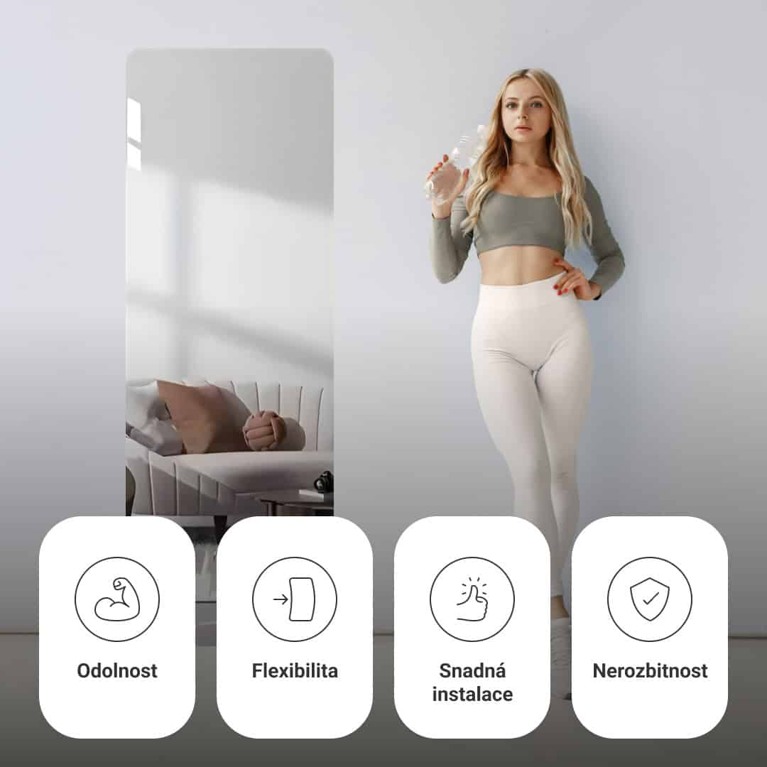 MirrorFlex™ samolepicí flexibilní akrylové zrcadlo 120 x 40 cm - Obrázek 5