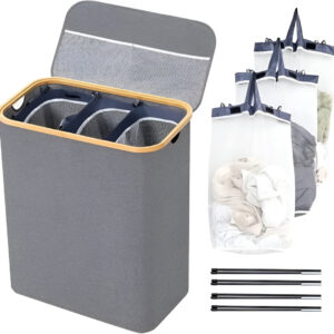 LaundryEase™ - Koš na prádlo se třemi přihrádkami