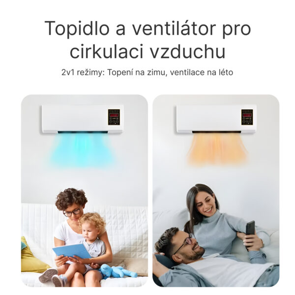 Enchantia – Ventilátor s Funkcí Topení a Větrání, Montáž Bez Nářadí - Obrázek 2