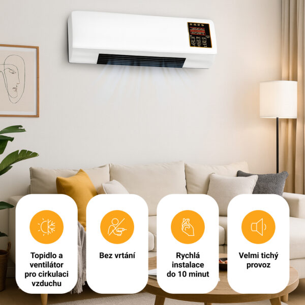 Enchantia – Ventilátor s Funkcí Topení a Větrání, Montáž Bez Nářadí - Obrázek 5