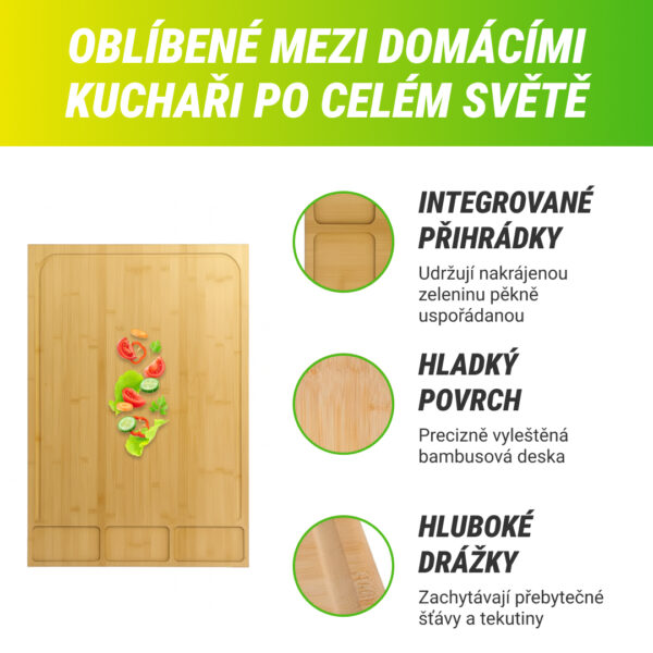 BambooCraft™ - Extra velké bambusové prkénko s odnímatelnými nohami - Obrázek 3