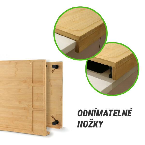 BambooCraft™ - Extra velké bambusové prkénko s odnímatelnými nohami - Obrázek 5