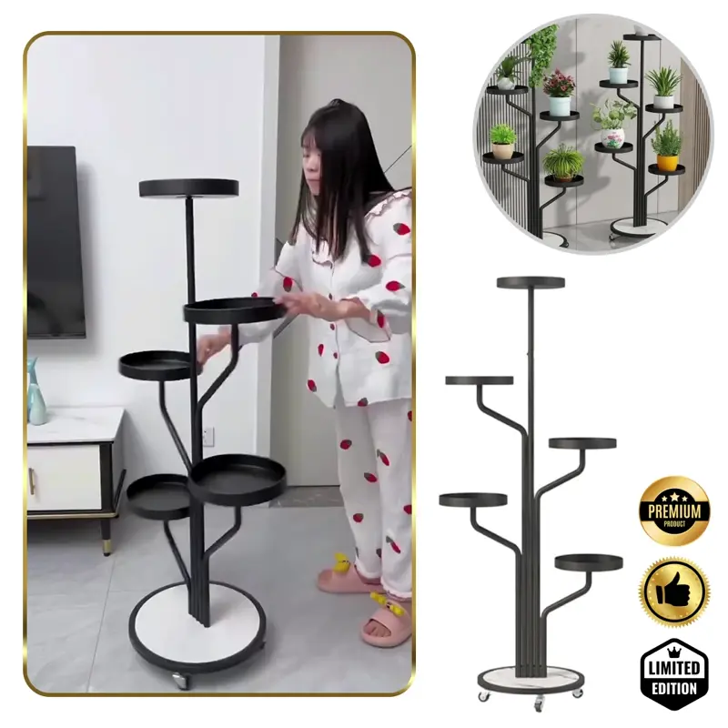 Floro™ - Elegantní stojan na rostliny s 5 úrovněmi a kolečky