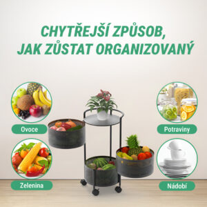 Alternative view of SpinRack™ - Otočný organizér z kovu se 3 úrovněmi